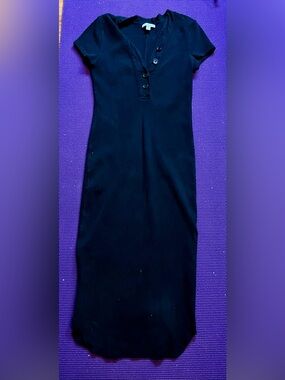 James Perse Black Fitted Pencil Dress